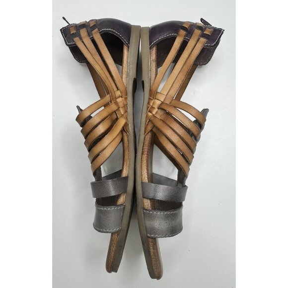Roan By Bed-Stu Clarise Leather Woven Multi Color Sandals Size 7.5 - Picture 4 of 14